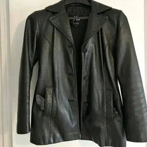 Wilsons Genuine Leather Black Women's Coat and Gloves